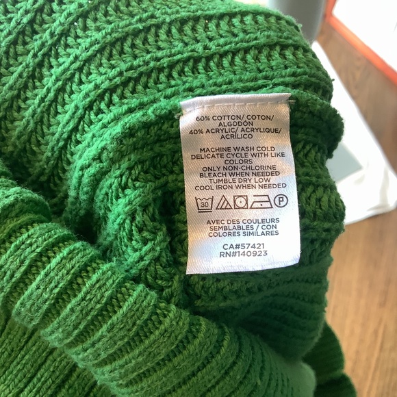 Loft Outlet Womens Kelly Green Knit Sweater Size Medium - Picture 6 of 6
